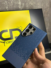 Blue Silver Dotted Luxo Carbon Magsafe Case S24/25 Ultra